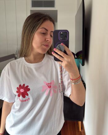 POLO FLORES MANGA CORTA