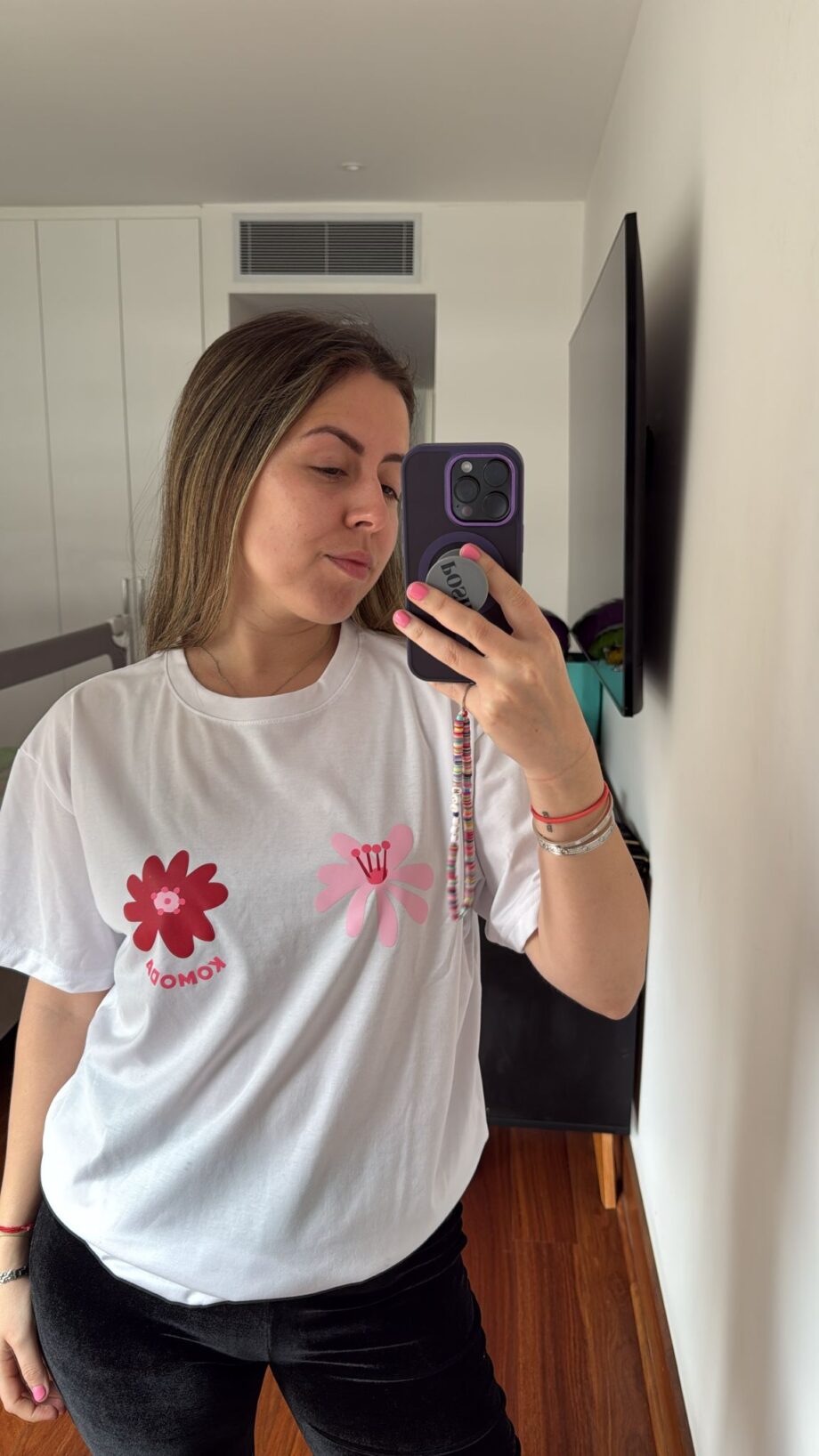 POLO FLORES MANGA CORTA