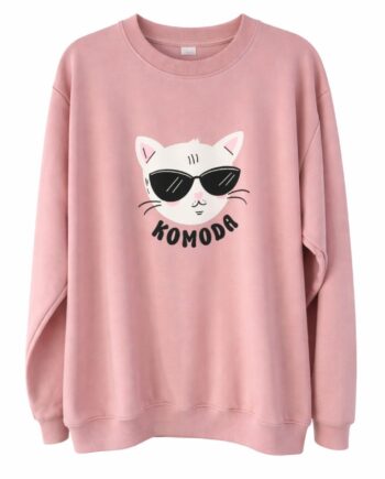 CREWNECK GATO ROSADO - Arte por Macu Barreto
